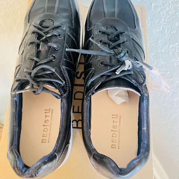 BED STU Men’s Muller Leather Sneaker, Pre-Scuffed, Designer, Navy, Size 11, NWT - Picture 13 of 16